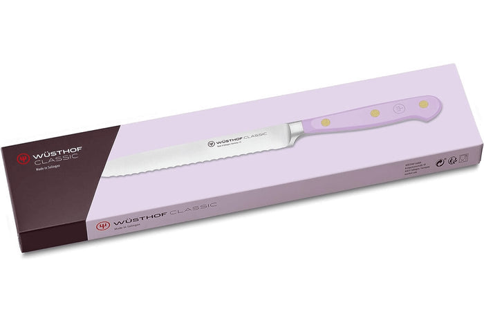 Couteau à saucisson Wusthof Classic Colour Purple Yam forgé lame crantée 14cm
