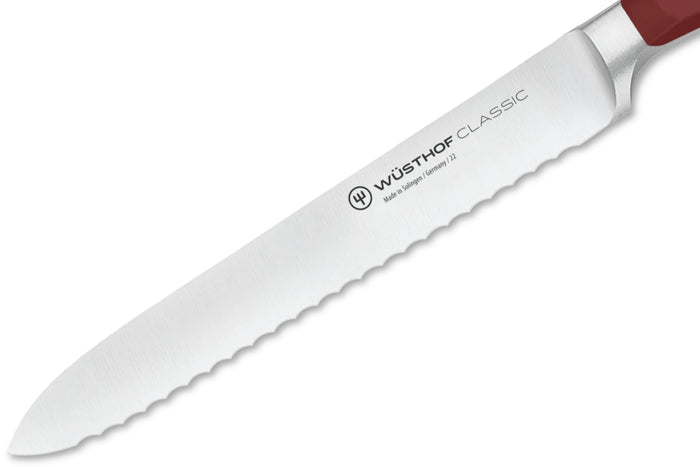 Couteau à saucisson Wusthof Classic Colour Tasty Sumac forgé lame crantée 14cm
