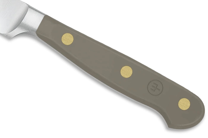 Couteau à saucisson Wusthof Classic Colour Velvet Oyster forgé lame crantée 14cm