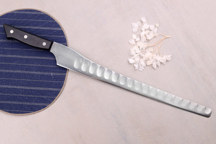 Couteau à saumon alvéolé dos courbé japonais Glestain SO Series 31cm