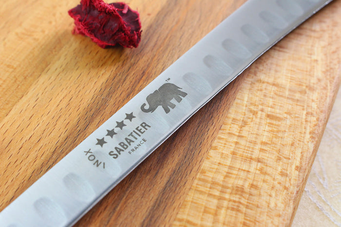 Couteau à saumon Sabatier Éléphant Idéal Forgé 30cm manche en olivier