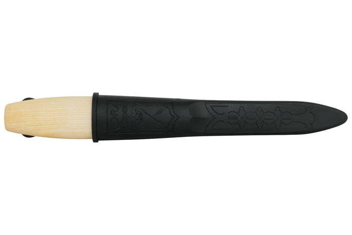 Couteau à sculpter Mora 106 lame carbone 8,2cm manche en bouleau + étui