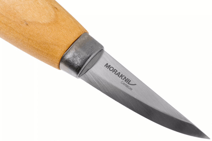 Couteau à sculpter Mora 120 106.1600 lame carbone laminé 6cm manche bouleau + étui