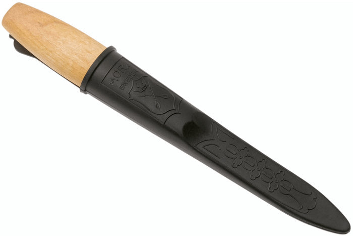 Couteau à sculpter Mora 120 106.1600 lame carbone laminé 6cm manche bouleau + étui