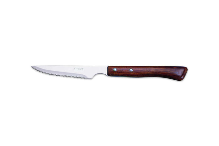 Couteau à steak Arcos Gregorio manche bois lame crantée 11cm