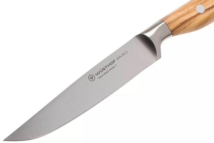 Couteau à steak Wüsthof Amici forgé 12cm en bois d'olivier