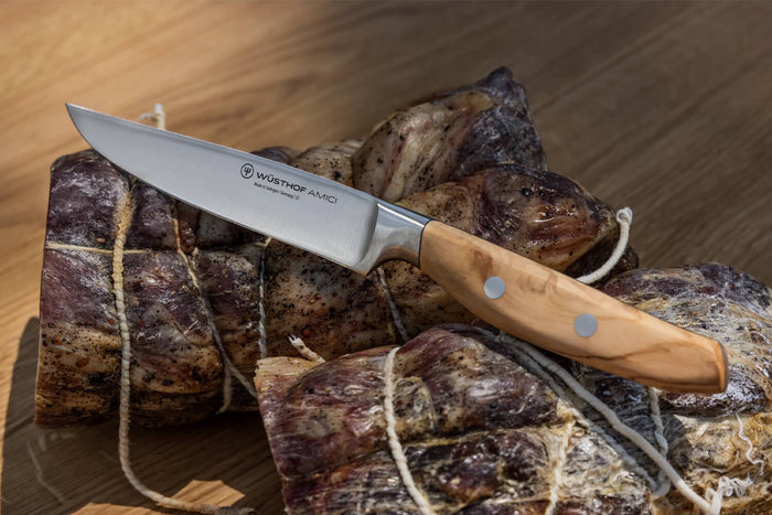 Couteau à steak Wüsthof Amici forgé 12cm en bois d'olivier