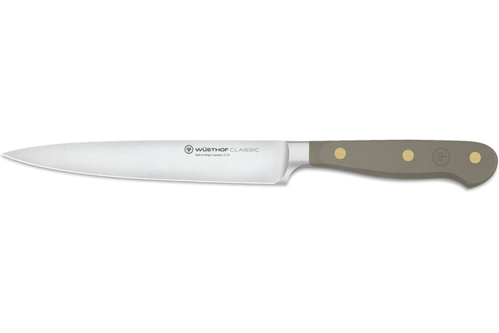 Couteau à trancher Wusthof Classic Colour Velvet Oyster forgé lame 16cm