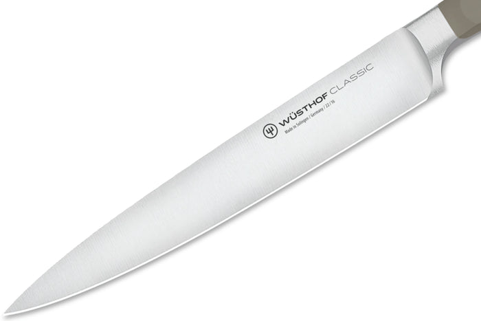 Couteau à trancher Wusthof Classic Colour Velvet Oyster forgé lame 16cm