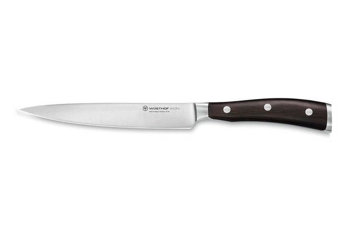 Couteau à trancher/universel Wüsthof Ikon forgé 16cm en bois de grenadille