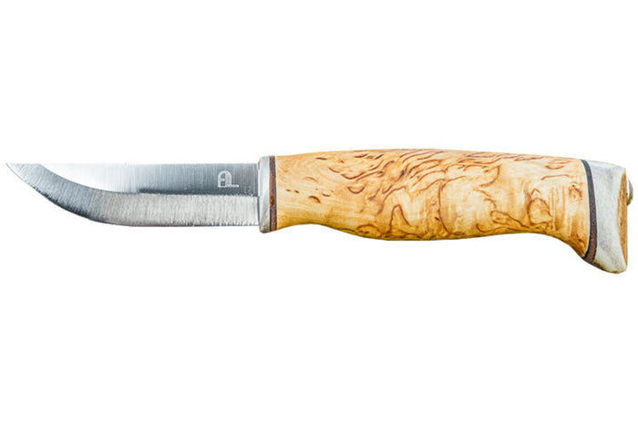 Couteau Arctic Legend Handicraft AL989 artisanal lame 7,7cm manche en bouleau + étui en cuir