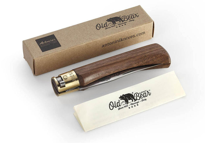 Couteau artisanal Old Bear XL lame inox 10cm manche noyer avec virole