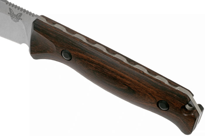 Couteau Benchmade Saddle Mountain Skinner 15002 lame 10,7cm manche bois stabilisé + étui en cuir