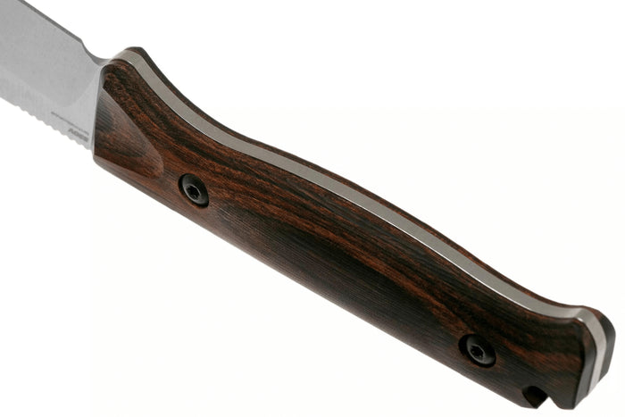 Couteau Benchmade Saddle Mountain Skinner 15002 lame 10,7cm manche bois stabilisé + étui en cuir