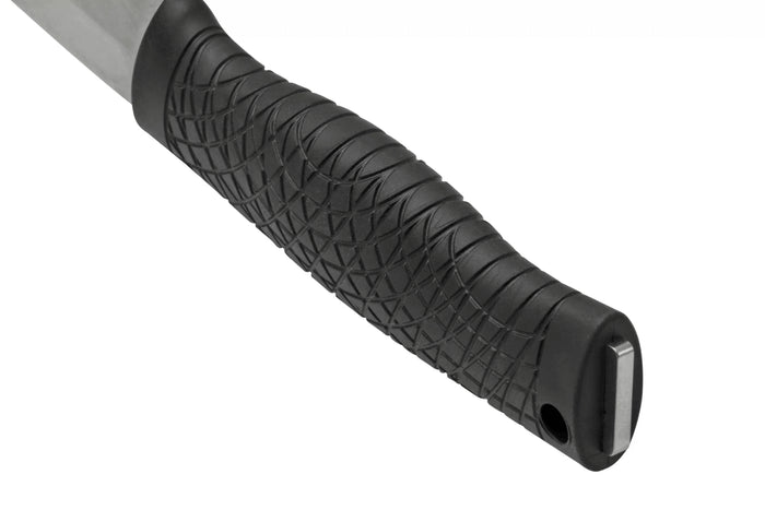 Couteau Böker Bronco 121504 lame en acier 11,3cm manche en TPE noir + étui en cuir avec allume-feu