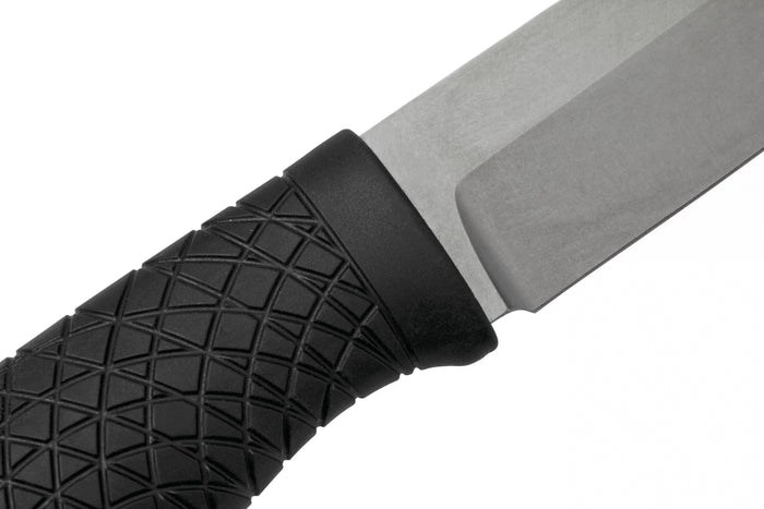 Couteau Böker Bronco 121504 lame en acier 11,3cm manche en TPE noir + étui en cuir avec allume-feu