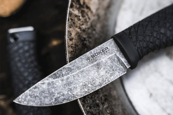 Couteau Böker Bronco Mini 121505 lame en acier 8,9cm manche en TPE noir + étui en kydex