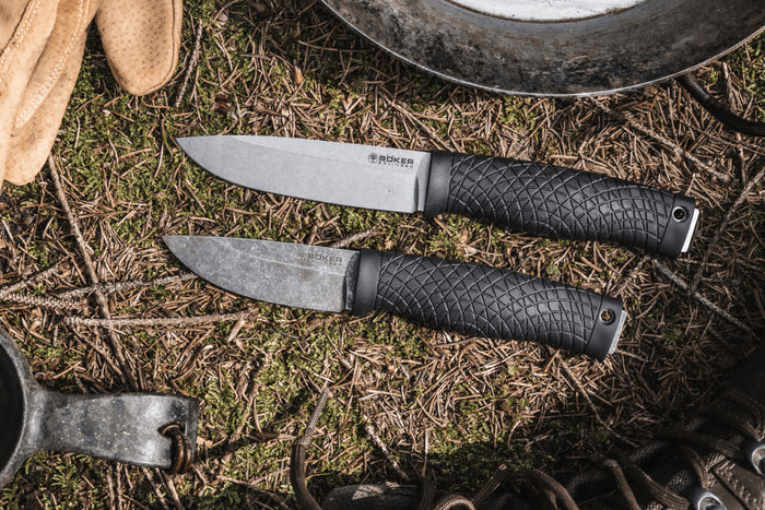 Couteau Böker Bronco Mini 121505 lame en acier 8,9cm manche en TPE noir + étui en kydex