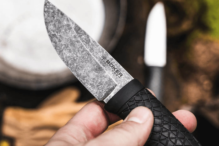Couteau Böker Bronco Mini 121505 lame en acier 8,9cm manche en TPE noir + étui en kydex