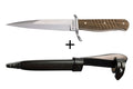 Couteau Böker Trench Knife 121918 lame en acier carbone 14,4cm manche en noyer + étui en cuir