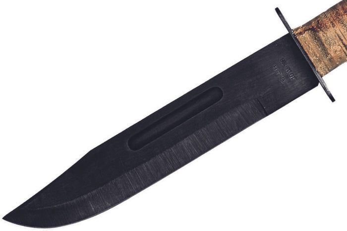 Couteau Bowie Herbertz 101018 lame 18cm manche en cuir + étui en cuir + pierre à aiguiser