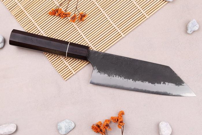 Couteau bunka 16,5cm japonais artisanal Naoki Mazaki WS2 Black Nashiji