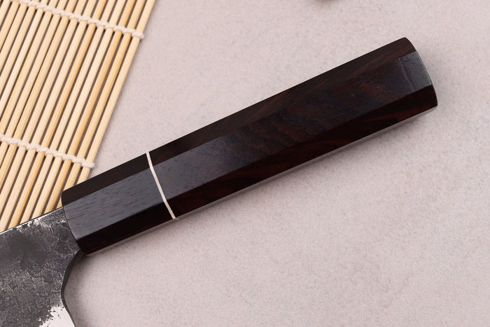 Couteau bunka 16,5cm japonais artisanal Naoki Mazaki WS2 Black Nashiji