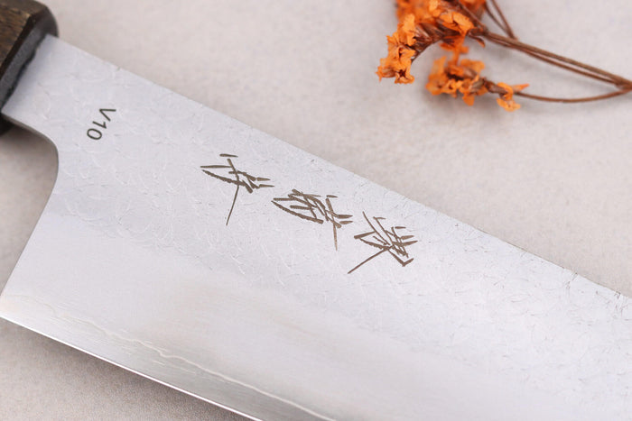 Couteau bunka 16,5cm japonais artisanal Sakai Kikumori TS10 en chêne noir