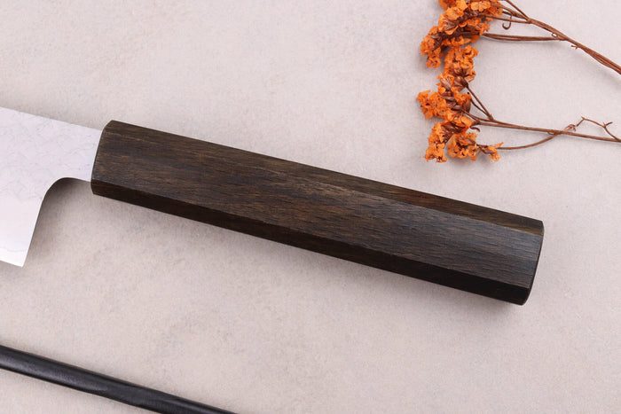 Couteau bunka 16,5cm japonais artisanal Sakai Kikumori TS10 en chêne noir