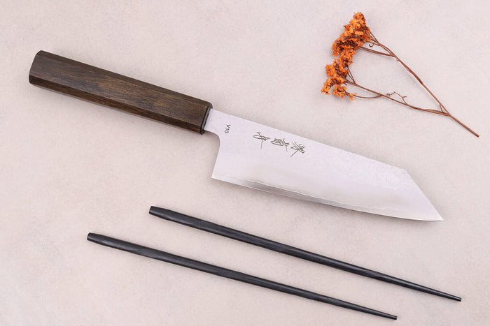 Couteau bunka 16,5cm japonais artisanal Sakai Kikumori TS10 en chêne noir