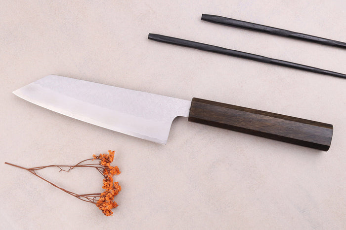 Couteau bunka 16,5cm japonais artisanal Sakai Kikumori TS10 en chêne noir