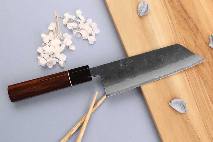 Couteau bunka 16,5cm japonais artisanal Yuzo Black Nashiji