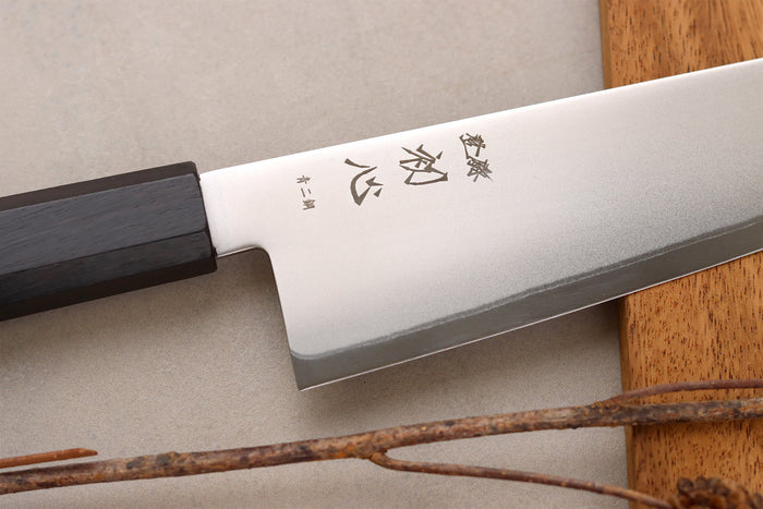Couteau bunka 17cm japonais artisanal Hatsukokoro Kaijin BS2 ébène