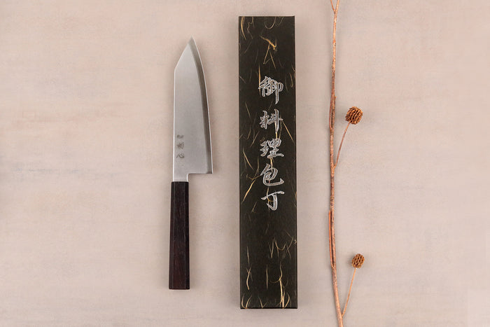 Couteau bunka 17cm japonais artisanal Hatsukokoro Kaijin BS2 ébène