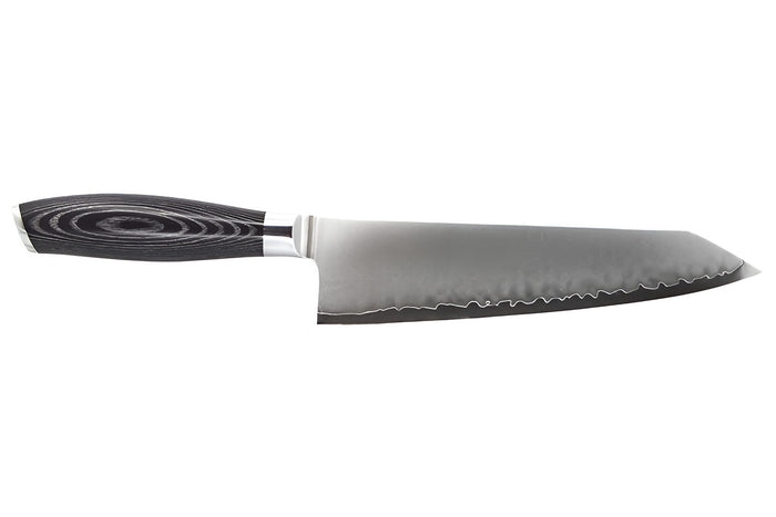 Couteau bunka 20cm Hakami Ajisai lame San Maï manche pakkawood noir et gris