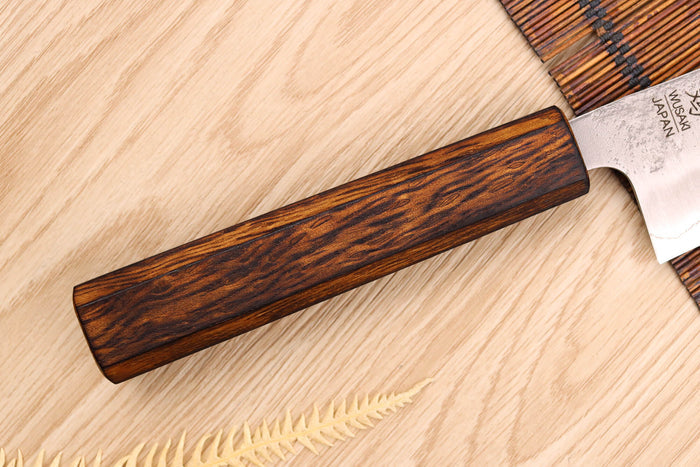 Couteau bunka japonais artisanal Wusaki Yoshi G3 chêne 17cm