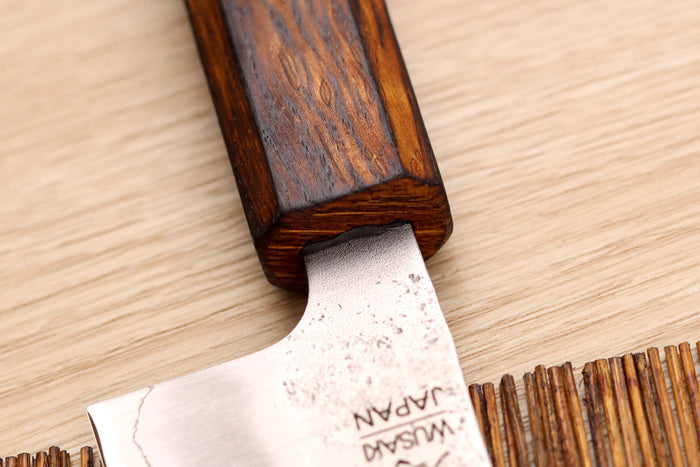 Couteau bunka japonais artisanal Wusaki Yoshi G3 chêne 17cm
