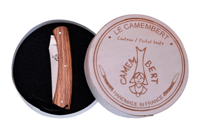Couteau Camembert Sauveterre artisanal plein manche olivier 11cm