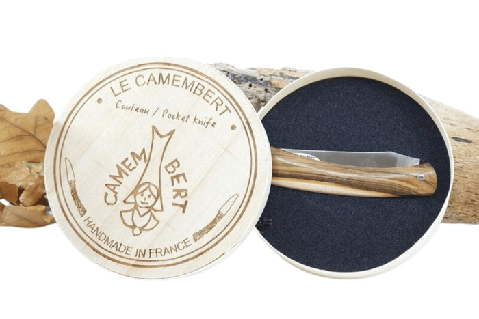 Couteau Camembert Sauveterre artisanal plein manche pistachier 11cm