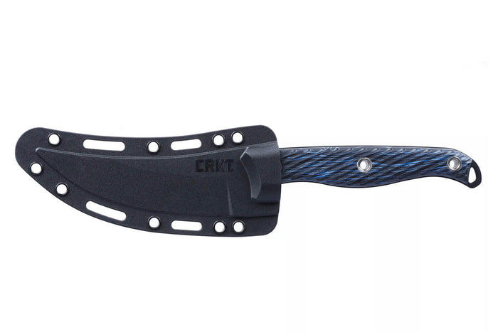 Couteau CRKT Clever Girl 2709B.CR lame semi-dentée 11,6cm manche G10 bleu et noir + étui