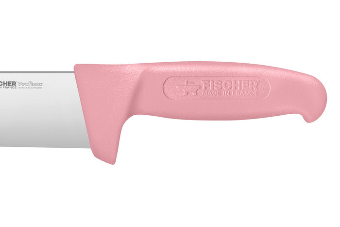 Couteau de boucher Fischer Creative Chef 30cm manche surmoulé rose