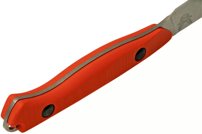 Couteau de chasse Benchmade Flyway 15700 lame 6,9cm manche G10 orange + étui Boltaron