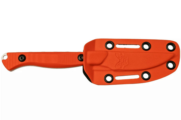 Couteau de chasse Benchmade Flyway 15700 lame 6,9cm manche G10 orange + étui Boltaron