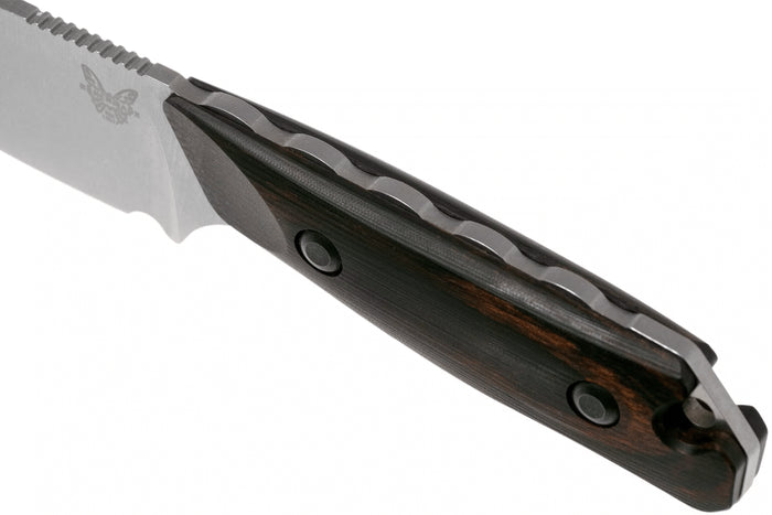 Couteau de chasse Benchmade Hidden Canyon Hunter 15017 lame 7cm manche bois + étui en cuir