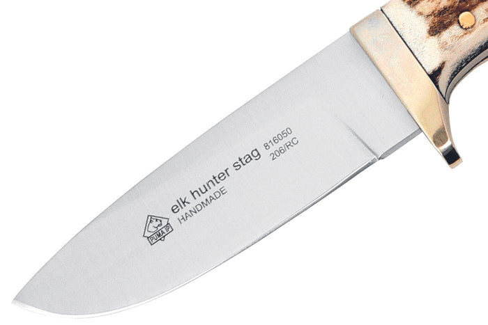 Couteau de chasse Puma IP Elk Hunter Stag 304410 lame 10,4cm manche bois de cerf + étui en cuir