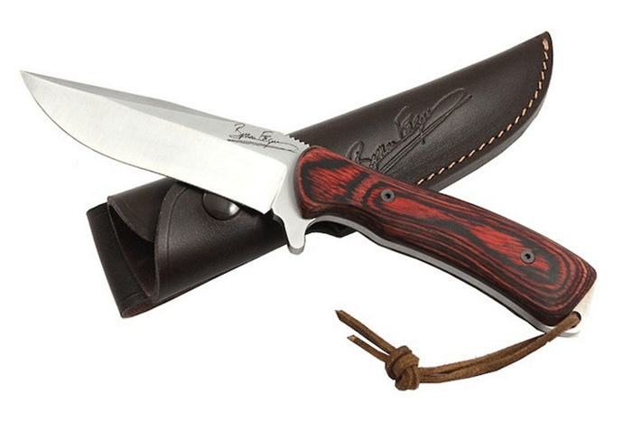 Couteau de chasse Wildsteer Byron Ferguson WBF0102 lame 11cm manche cocobolo + étui en cuir