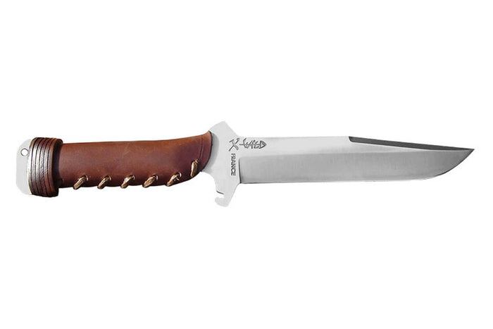 Couteau de chasse Wildsteer X Wild XW0102 lame 16cm manche cuir marron + étui en cuir