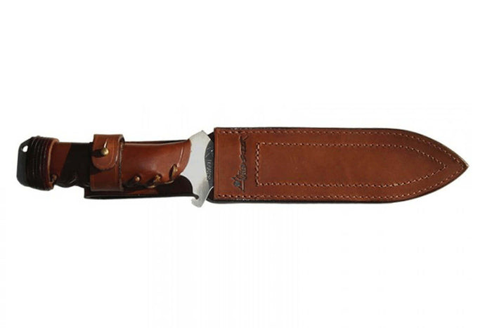 Couteau de chasse Wildsteer X Wild XW0102 lame 16cm manche cuir marron + étui en cuir