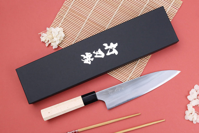 Couteau de chef 18cm japonais artisanal Naoki Mazaki WS2 poli