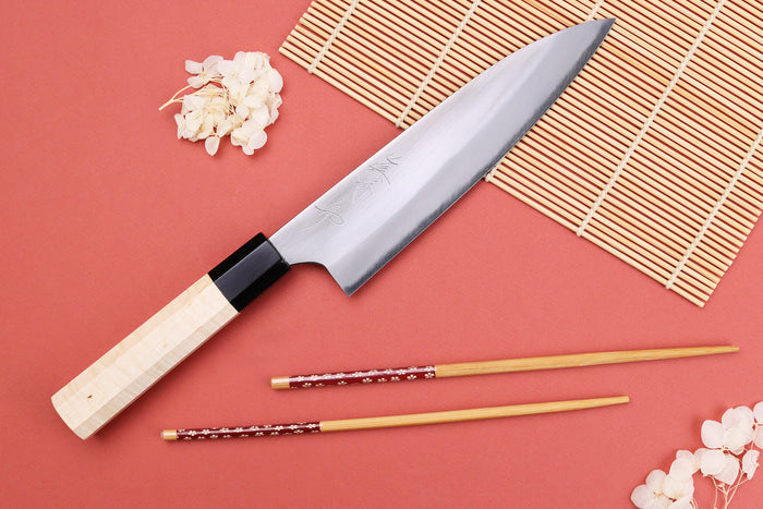 Couteau de chef 18cm japonais artisanal Naoki Mazaki WS2 poli